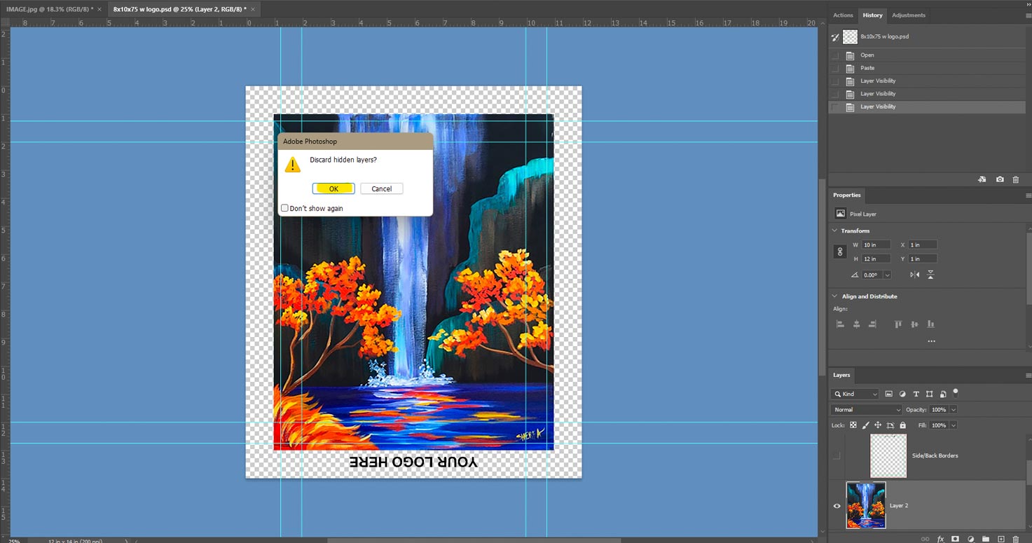 Image Wrap Canvas Image Setup Step 10.2